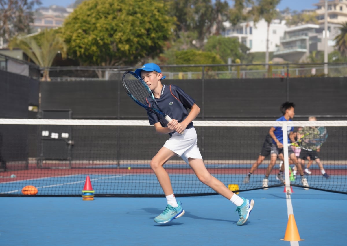 Junior Development training footwork with agility cones
