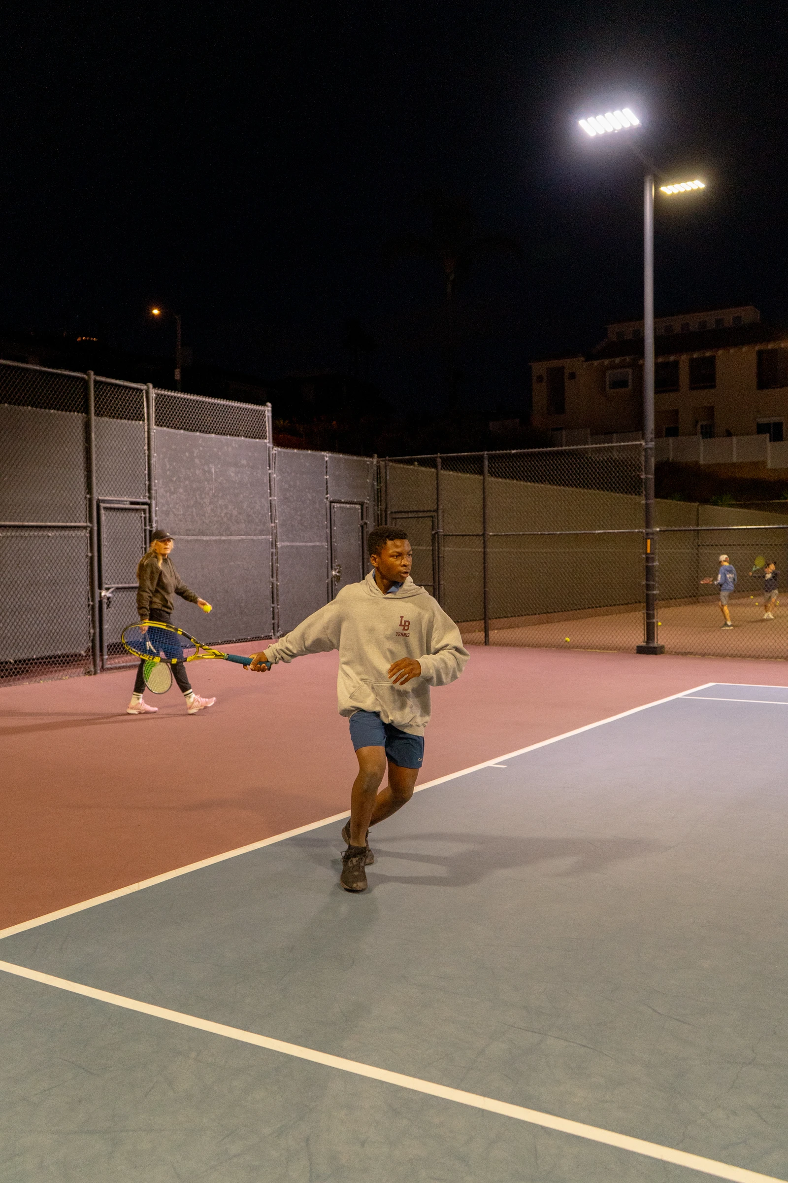Laguna Beach High School tennis courts under lights