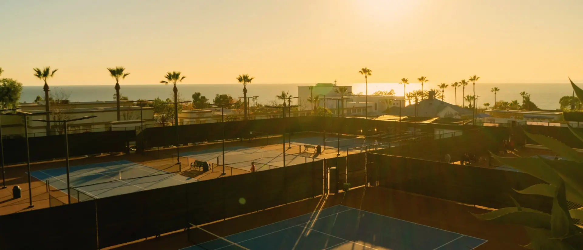 Laguna Beach tennis courts with ocean view
