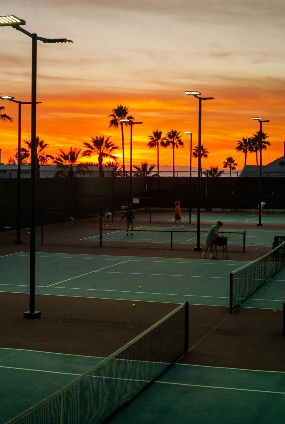 Laguna Beach tennis courts with ocean view